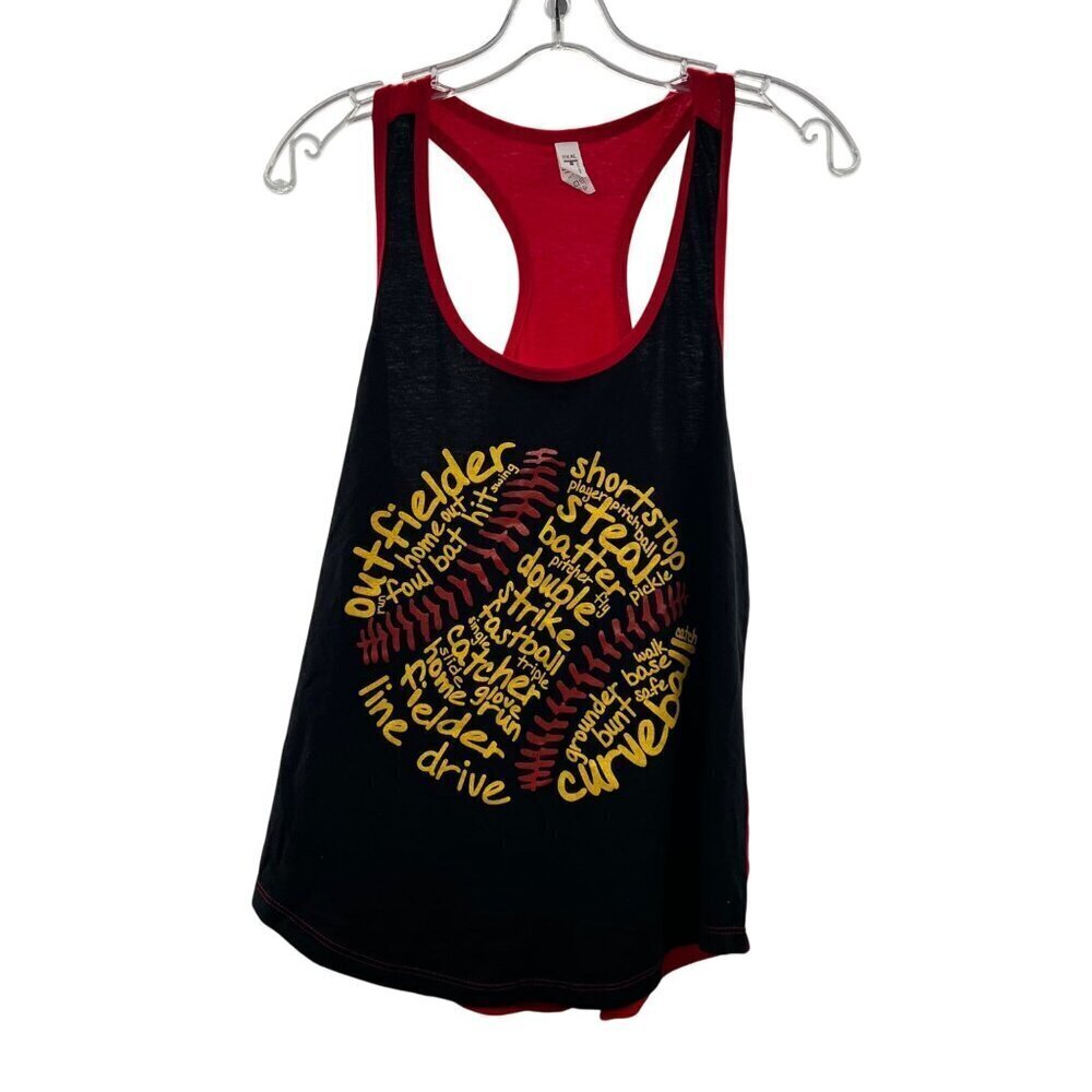 Next Level Women's Graphic Softball Racerback Tank Top Multicolor Size Medium